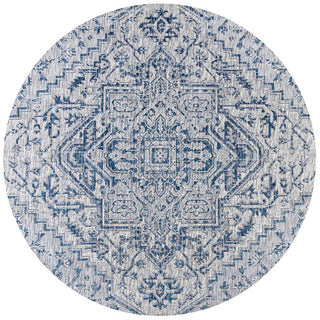 Estrella Bohemian Medallion Textured Weave Indoor/outdoor Round Rug - JONATHAN Y
