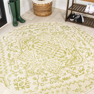 Estrella Bohemian Medallion Textured Weave Indoor/outdoor Round Rug
