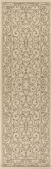 Charleston Vintage Filigree Textured Weave Indoor/outdoor Runner Rug