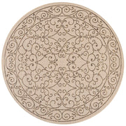 Charleston Vintage Filigree Textured Weave Indoor/outdoor Round Rug