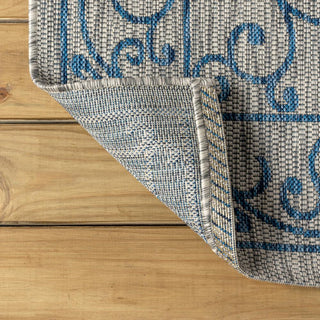 Charleston Vintage Filigree Textured Weave Indoor/outdoor Round Rug