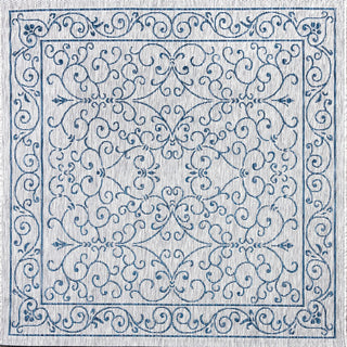 Charleston Vintage Filigree Textured Weave Indoor/outdoor Square Rug