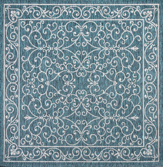 Charleston Vintage Filigree Textured Weave Indoor/outdoor Square Rug
