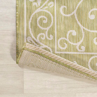 Charleston Vintage Filigree Textured Weave Indoor/outdoor Round Rug