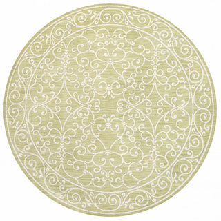 Charleston Vintage Filigree Textured Weave Indoor/outdoor Round Rug