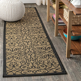Madrid Vintage Filigree Textured Weave Indoor/outdoor Runner Rug