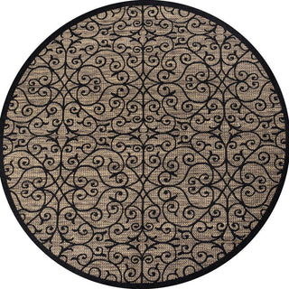 Madrid Vintage Filigree Textured Weave Indoor/outdoor Round Rug - JONATHAN Y