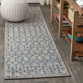 Ourika Moroccan Geometric Textured Weave Indoor/outdoor Runner Rug