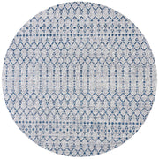 Ourika Moroccan Geometric Textured Weave Indoor/outdoor Round Rug