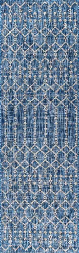 Ourika Moroccan Geometric Textured Weave Indoor/outdoor Runner Rug