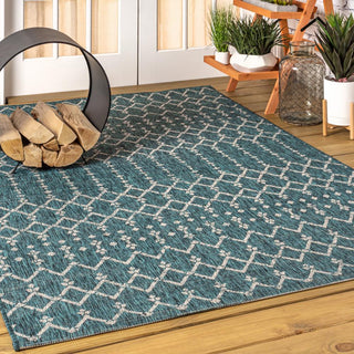 Ourika Moroccan Geometric Textured Weave Indoor/outdoor Area Rug