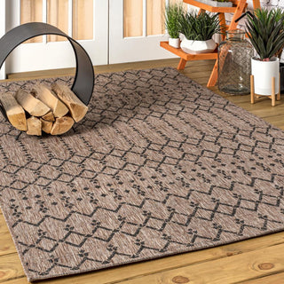 Ourika Moroccan Geometric Textured Weave Indoor/outdoor Area Rug