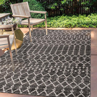 Ourika Moroccan Geometric Textured Weave Indoor/outdoor Area Rug