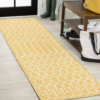 Ourika Moroccan Geometric Textured Weave Indoor/outdoor Runner Rug