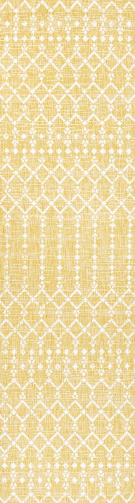 Ourika Moroccan Geometric Textured Weave Indoor/outdoor Runner Rug