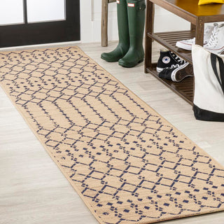 Ourika Moroccan Geometric Textured Weave Indoor/outdoor Runner Rug