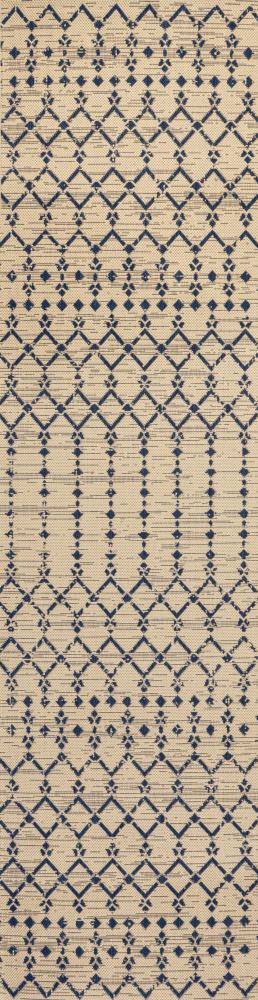 Ourika Moroccan Geometric Textured Weave Indoor/outdoor Runner Rug