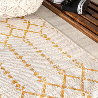 Ourika Moroccan Geometric Textured Weave Indoor/outdoor Area Rug
