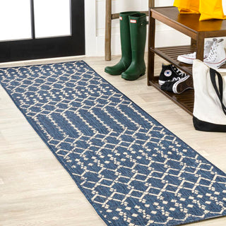 Ourika Moroccan Geometric Textured Weave Indoor/outdoor Runner Rug