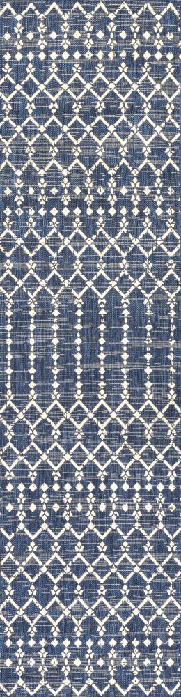 Ourika Moroccan Geometric Textured Weave Indoor/outdoor Runner Rug