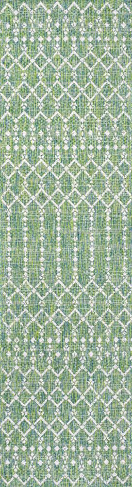 Ourika Moroccan Geometric Textured Weave Indoor/outdoor Runner Rug