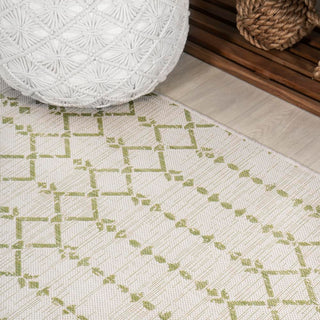 Ourika Moroccan Geometric Textured Weave Indoor/outdoor Round Rug