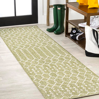 Ourika Moroccan Geometric Textured Weave Indoor/outdoor Runner Rug