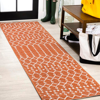 Ourika Moroccan Geometric Textured Weave Indoor/outdoor Runner Rug