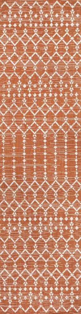 Ourika Moroccan Geometric Textured Weave Indoor/outdoor Runner Rug