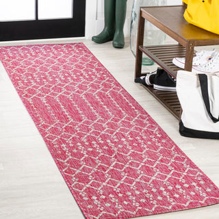 Ourika Moroccan Geometric Textured Weave Indoor/outdoor Runner Rug
