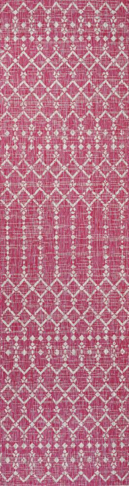 Ourika Moroccan Geometric Textured Weave Indoor/outdoor Runner Rug