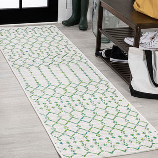 Ourika Moroccan Geometric Textured Weave Indoor/outdoor Runner Rug