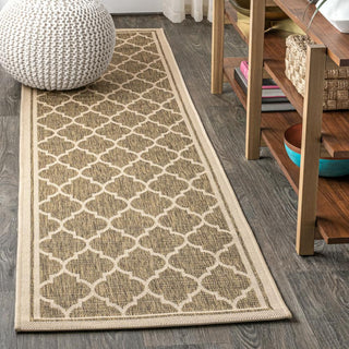 Trebol Moroccan Trellis Textured Weave Indoor/outdoor Runner Rug
