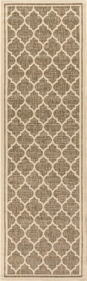 Trebol Moroccan Trellis Textured Weave Indoor/outdoor Runner Rug