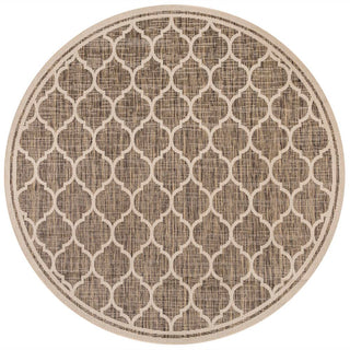 Trebol Moroccan Trellis Textured Weave Indoor/outdoor Round Rug - JONATHAN Y