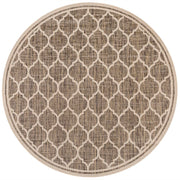 Trebol Moroccan Trellis Textured Weave Indoor/outdoor Round Rug