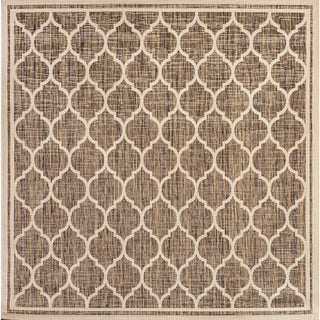 Trebol Moroccan Trellis Textured Weave Indoor/outdoor Square Rug