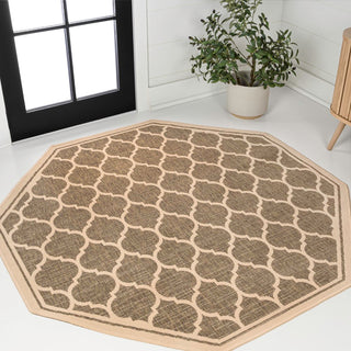 Trebol Moroccan Trellis Textured Weave Indoor/outdoor Octagon Rug