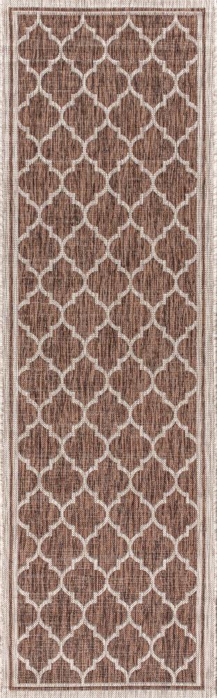 Trebol Moroccan Trellis Textured Weave Indoor/outdoor Runner Rug