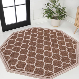 Trebol Moroccan Trellis Textured Weave Indoor/outdoor Octagon Rug
