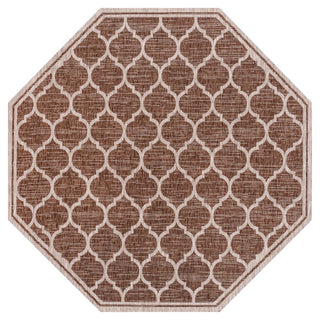 Trebol Moroccan Trellis Textured Weave Indoor/outdoor Octagon Rug