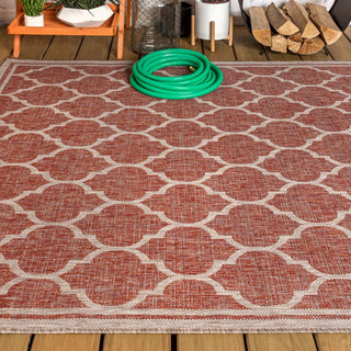 Trebol Moroccan Trellis Textured Weave Indoor/outdoor Area Rug - JONATHAN Y