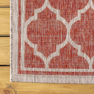 Trebol Moroccan Trellis Textured Weave Indoor/outdoor Square Rug - JONATHAN Y