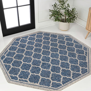Trebol Moroccan Trellis Textured Weave Indoor/outdoor Octagon Rug