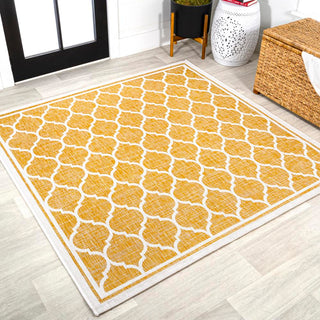 Trebol Moroccan Trellis Textured Weave Indoor/outdoor Square Rug