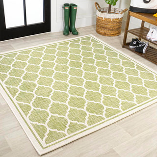 Trebol Moroccan Trellis Textured Weave Indoor/outdoor Square Rug