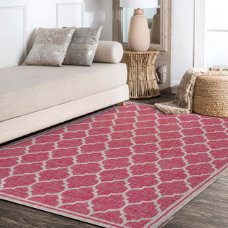 Trebol Moroccan Trellis Textured Weave Indoor/outdoor Area Rug