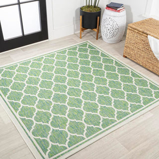 Trebol Moroccan Trellis Textured Weave Indoor/outdoor Square Rug