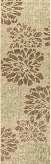 Zinnia Modern Floral Textured Weave Indoor/outdoor Runner Rug