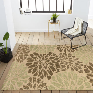 Zinnia Modern Floral Textured Weave Indoor/outdoor Area Rug - JONATHAN Y